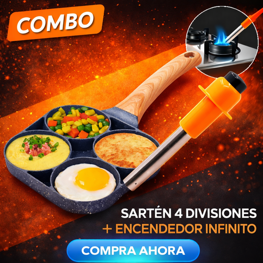 Sartén 4 Divisiones + Encendedor Infinito