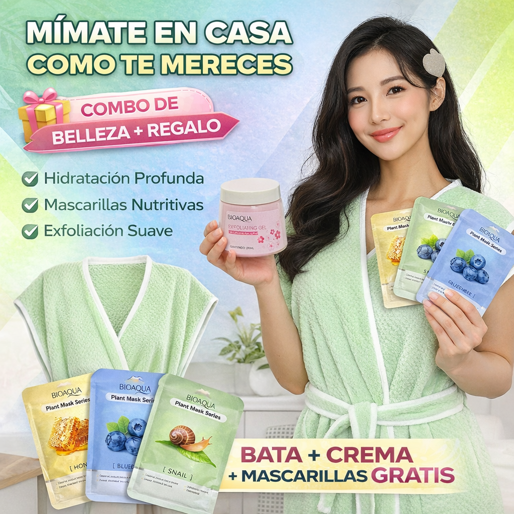 Bata de Baño con Diseño + kit Corporal